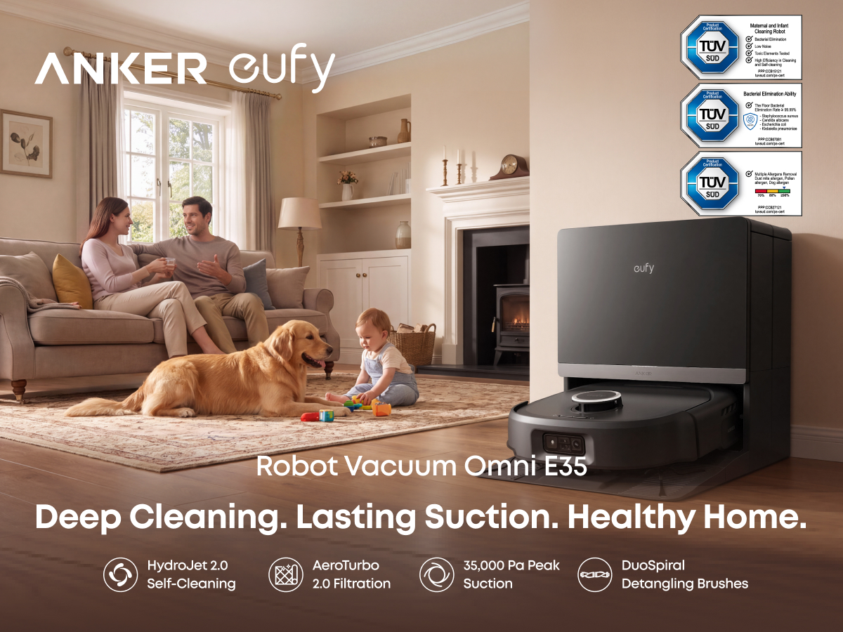 Eufy's E35 Robot Vacuum Is Certified Asthma and Allergy Friendly 6