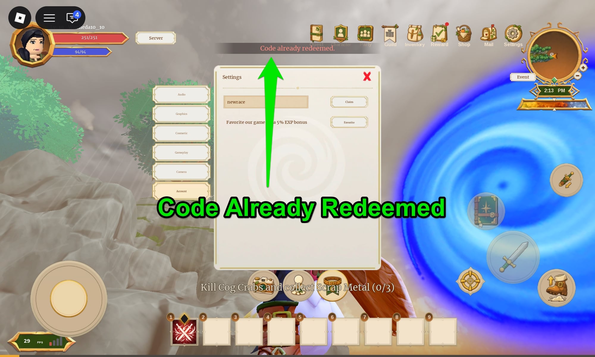 Code Already Redeemed