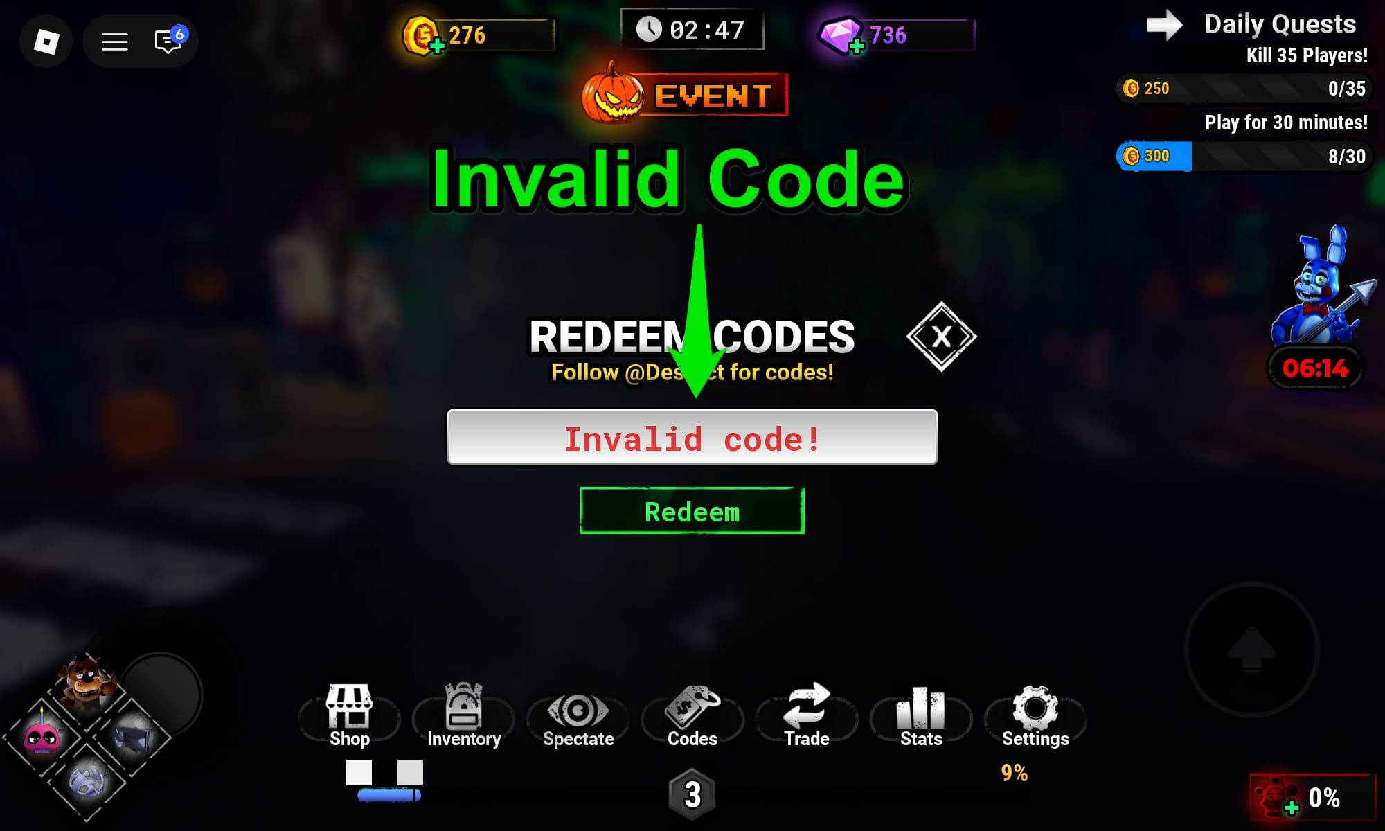 Invalid Code