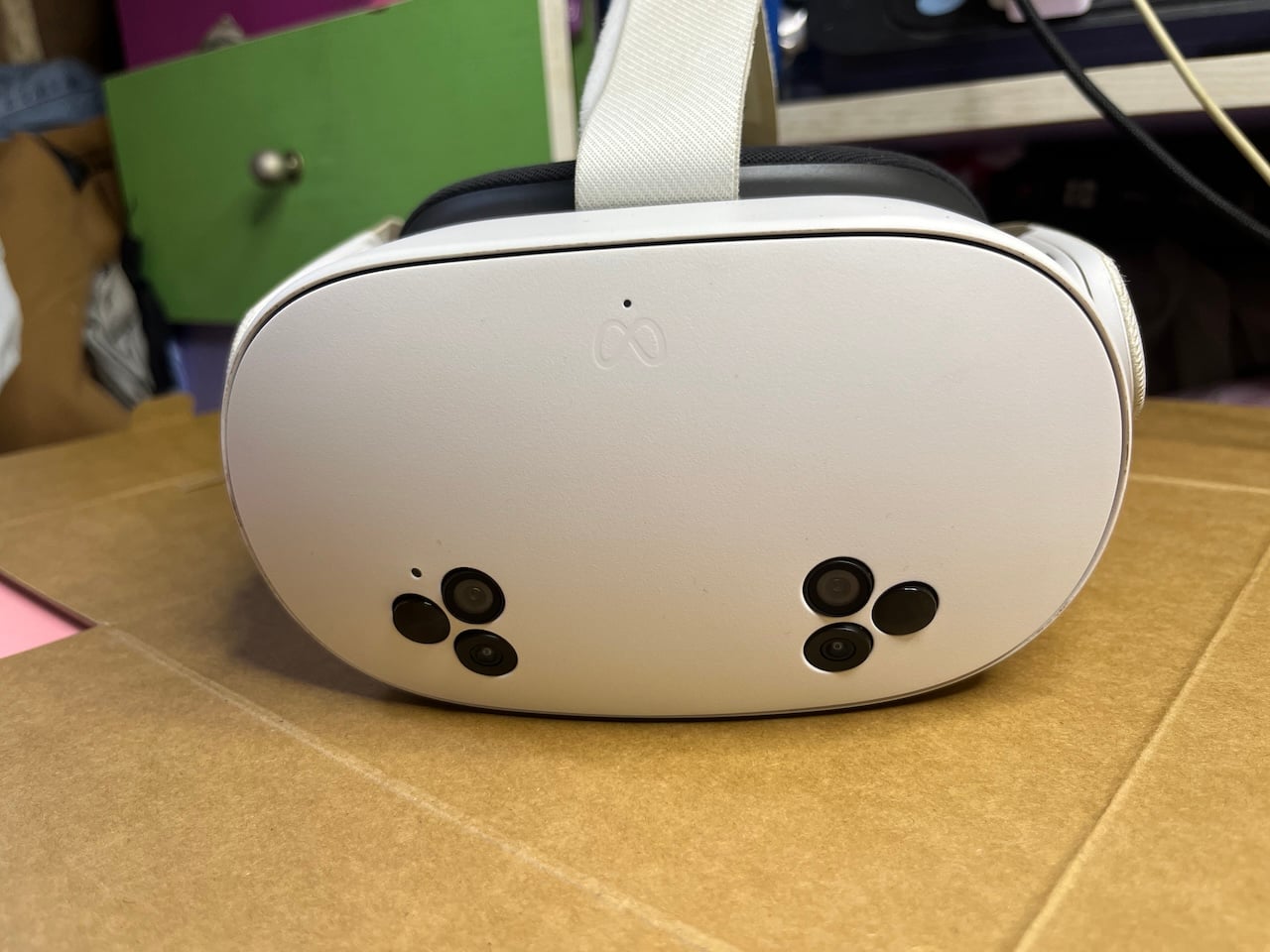 Front view of Meta Quest 3S headset 