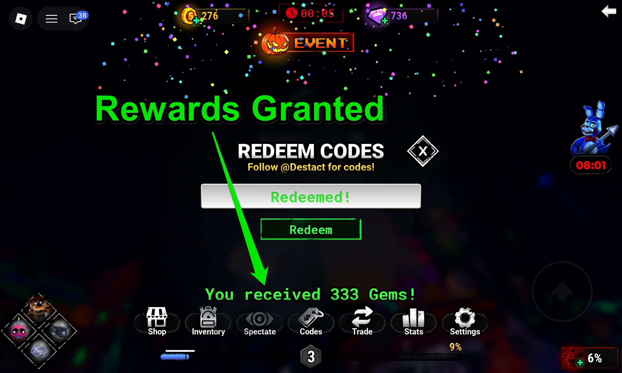 Rewards Granted