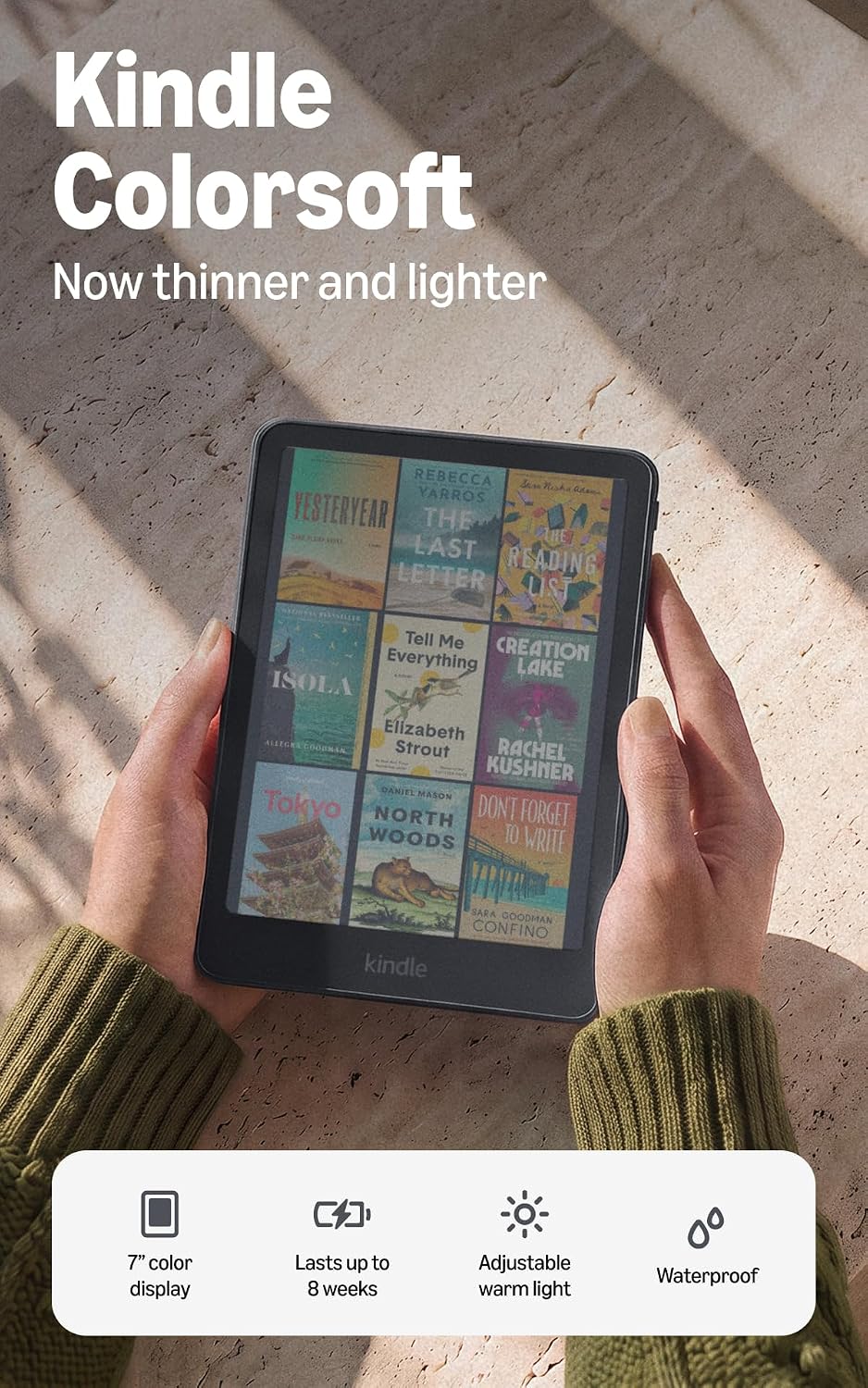 The new Kindle Colorsoft with a color display