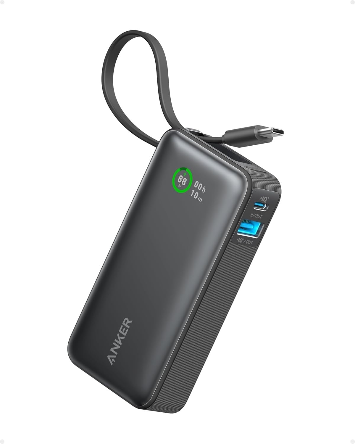 Anker Nano Power Bank 10,000mAh 30W with built-in USB-C cable