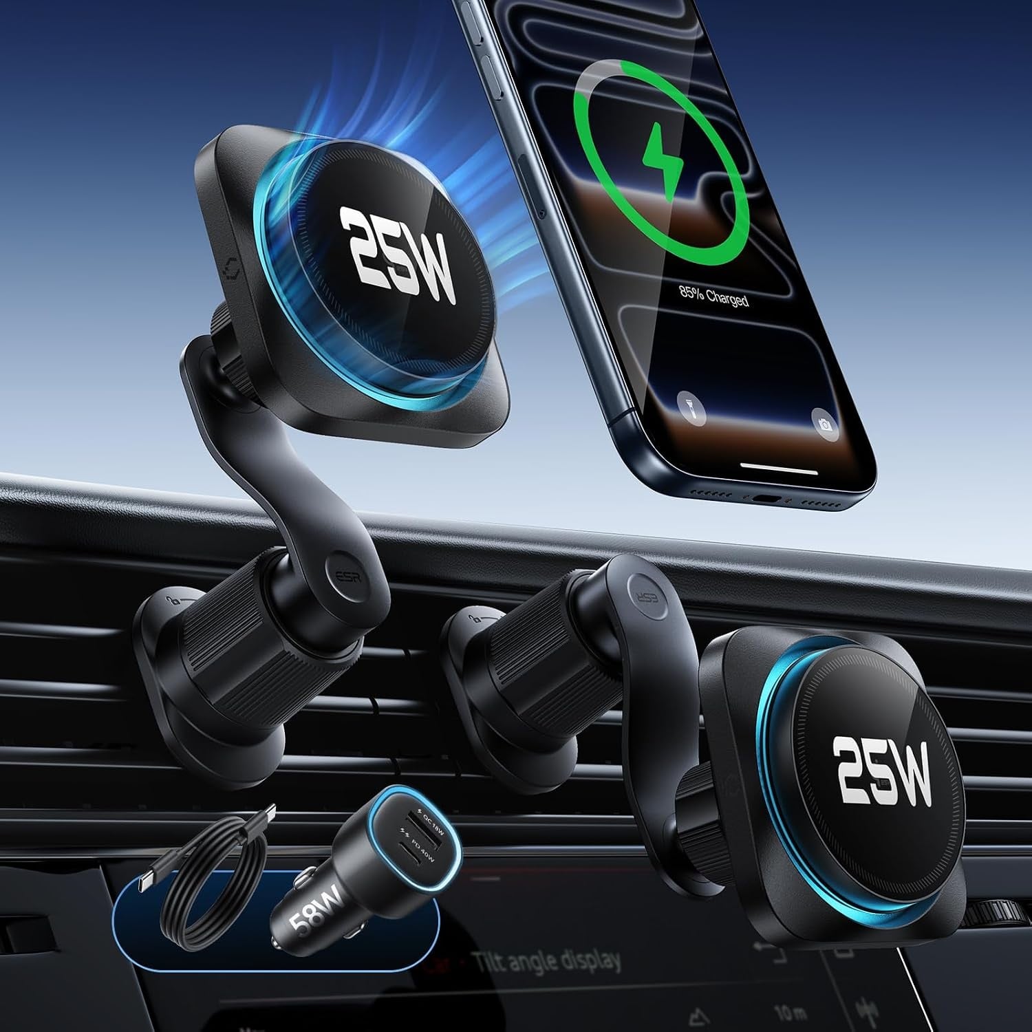 ESR OmniLock Qi2.2 car mount