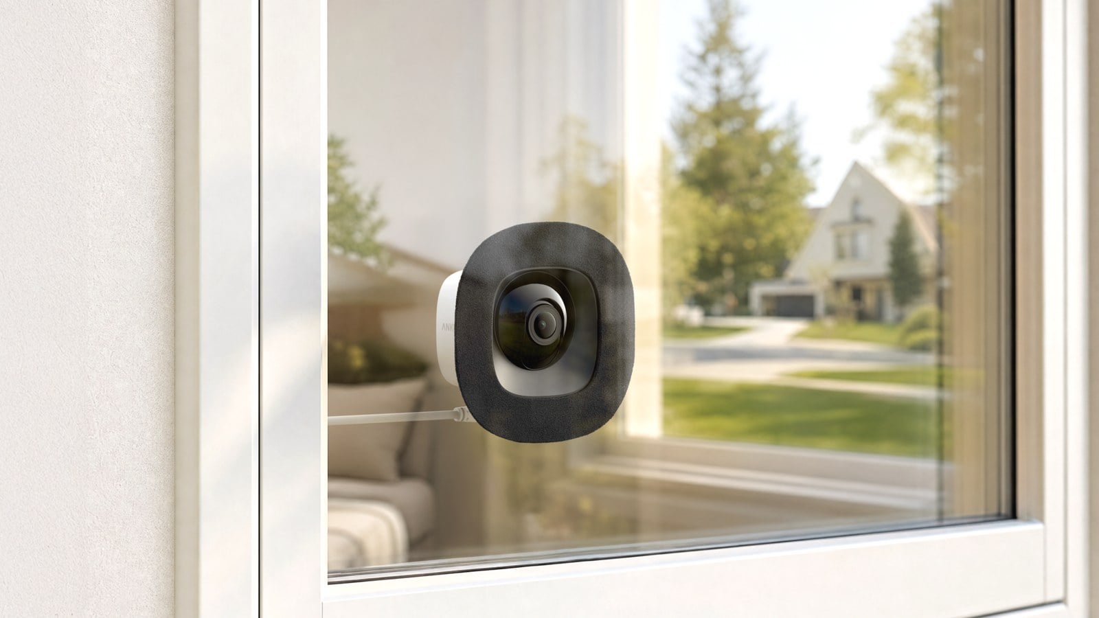 Eufy Window Camera E10 stuck to window glass facing outdoors