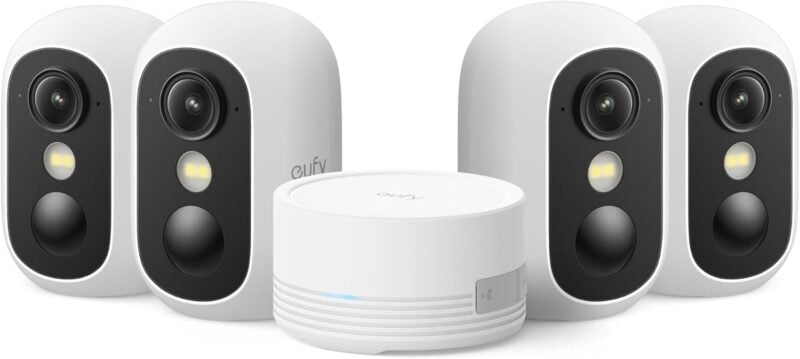 EufyCam C35 four-camera kit with HomeBase Mini