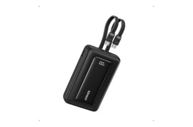 Anker 20,000mAh 45W power bank with dual built-in USB-C cables