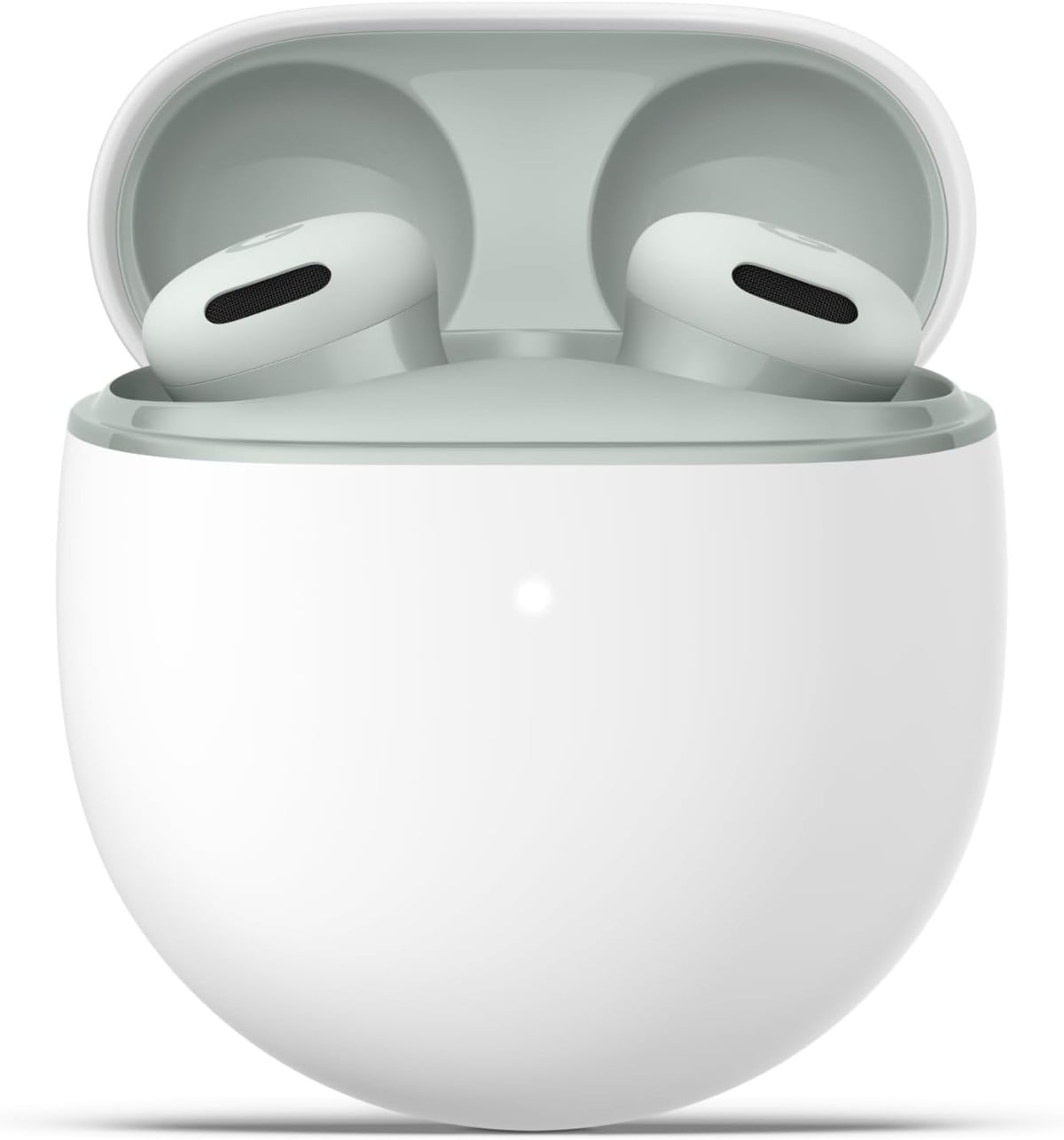 Google Pixel Buds 2a in their charging case