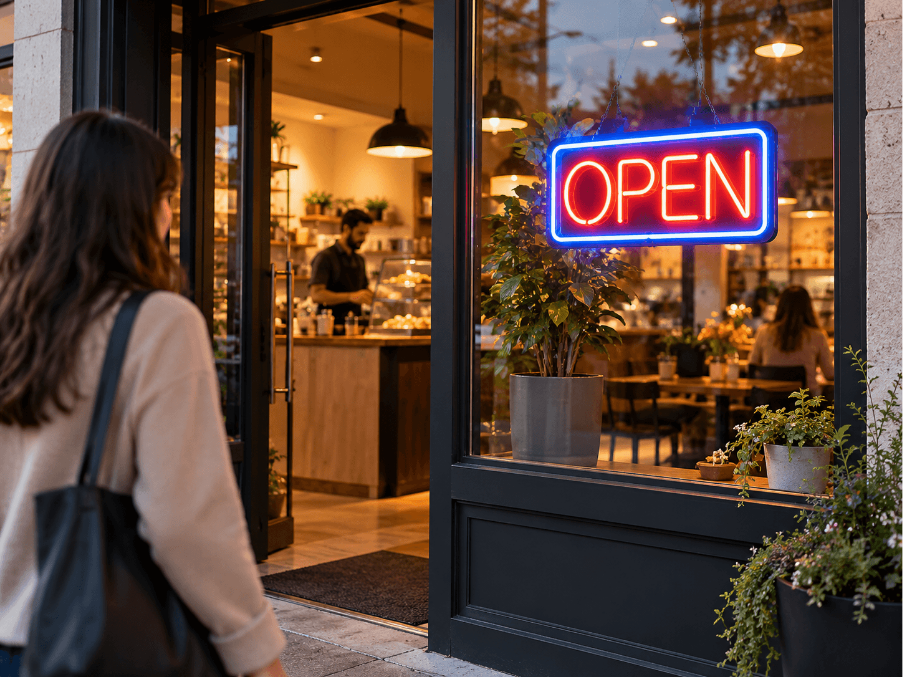 Where to Place an Open Neon Sign So Customers Can See It Clearly 3