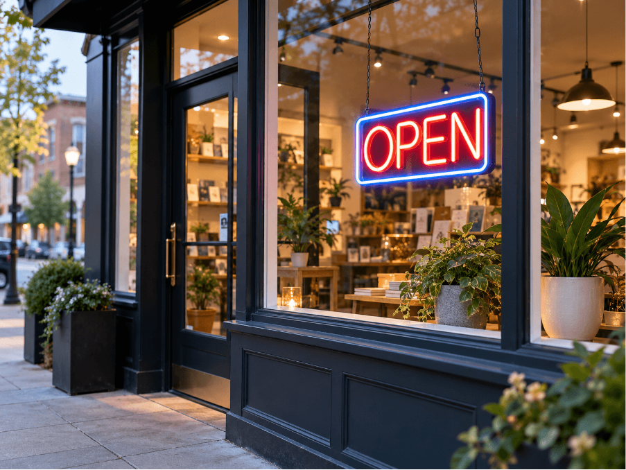 Where to Place an Open Neon Sign So Customers Can See It Clearly 5