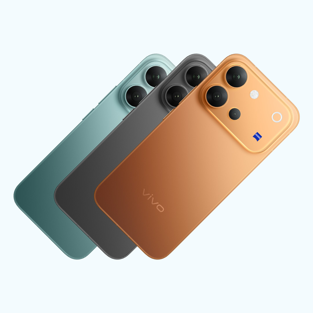 Vivo V80 in Horizon Blue, Stellar Black and Sunrise Anthem