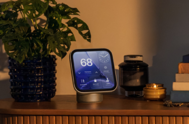 A user's HomeView sits on their living room countertop.