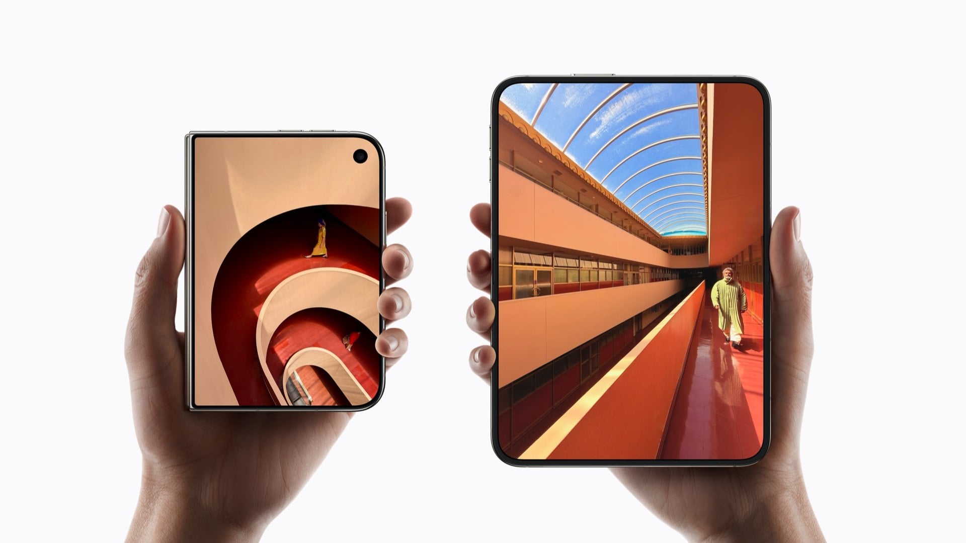iPhone Duo folded and unfolded in two hands
