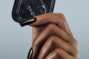 Nothing Ear (3) charging case held in hand