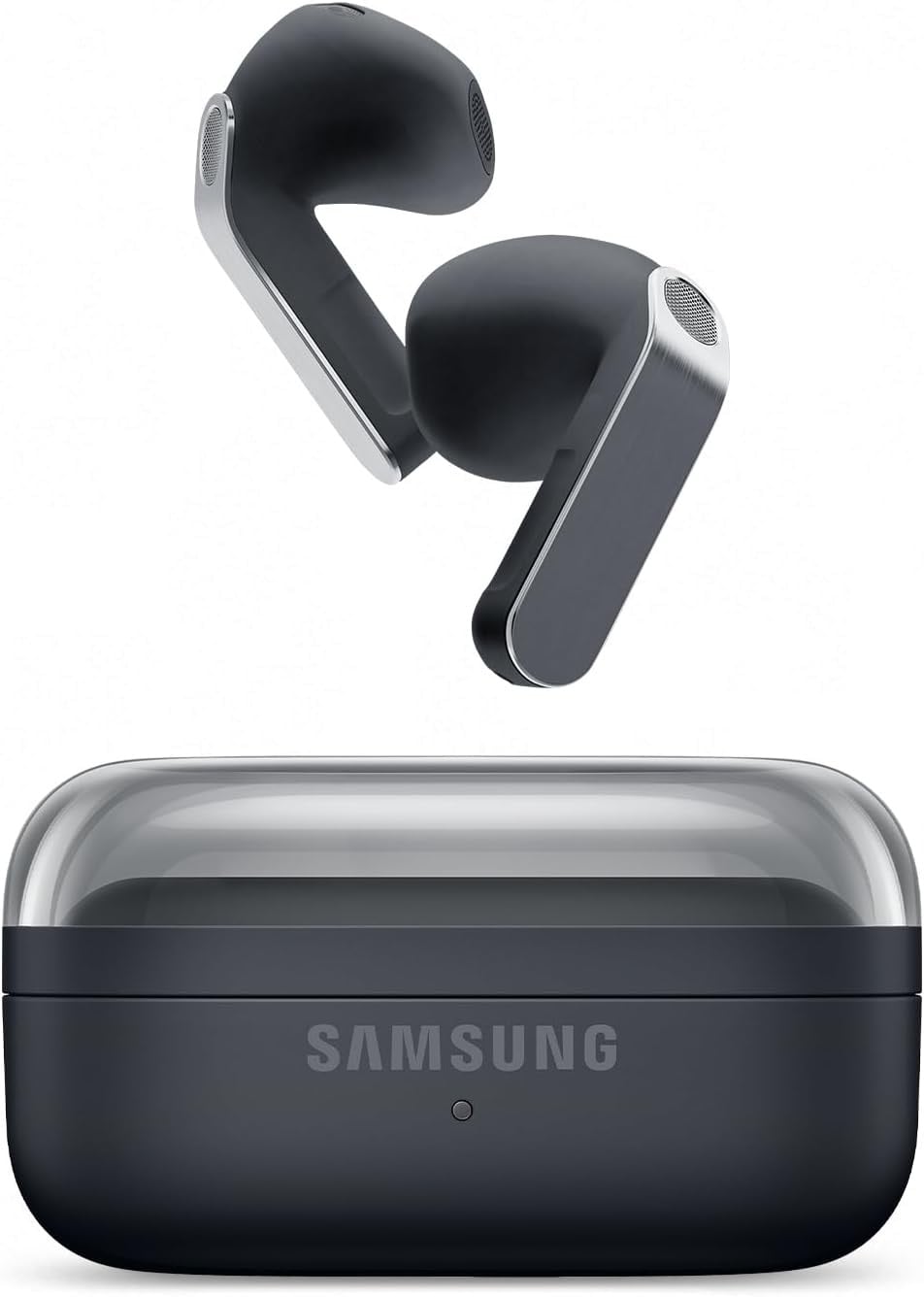 Samsung Galaxy Buds4 earbuds and charging case