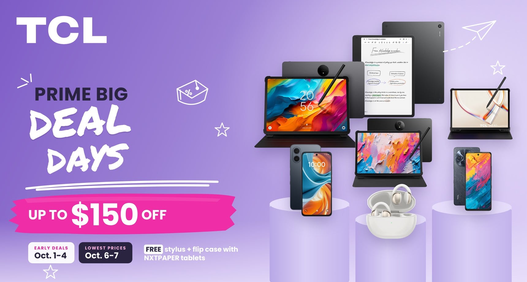 Save Up to $150 on TCL NXTPAPER Tablets and Phones for Prime Day 4