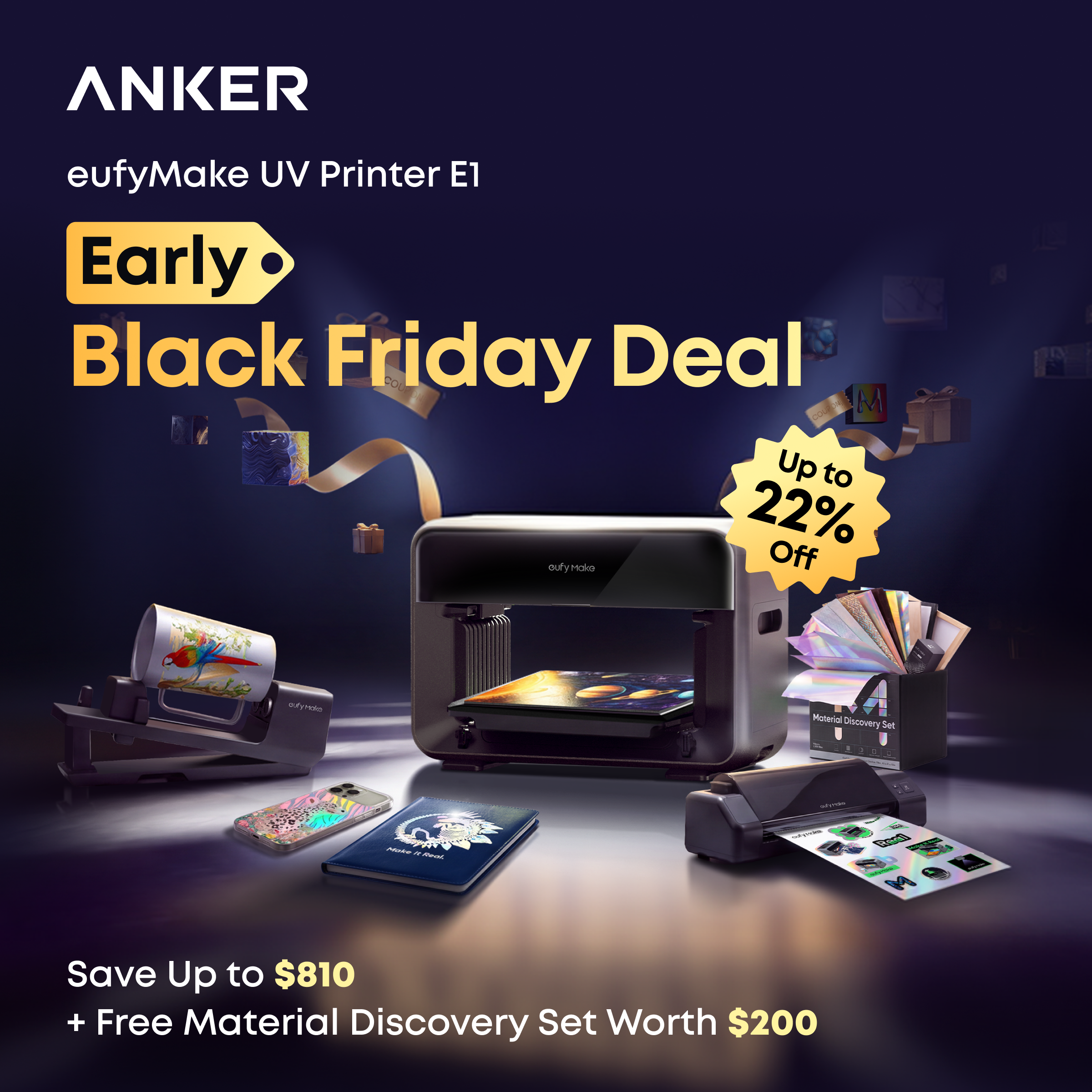 Anker EufyMake UV Printer E1 Early Black Friday deal graphic