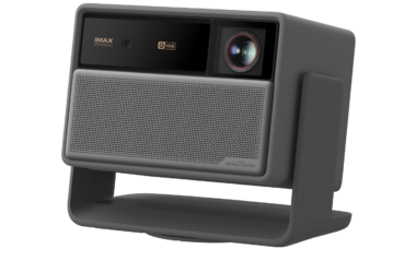 Xgimi Horizon 30 Ultra Max projector on its integrated stand