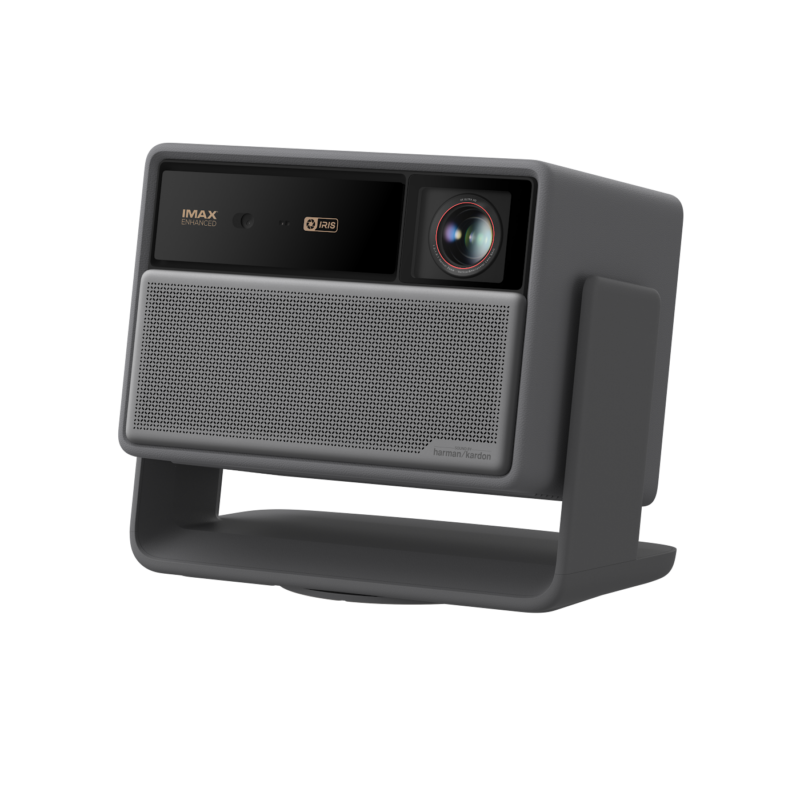 Xgimi Horizon 30 Ultra Max projector on its integrated stand